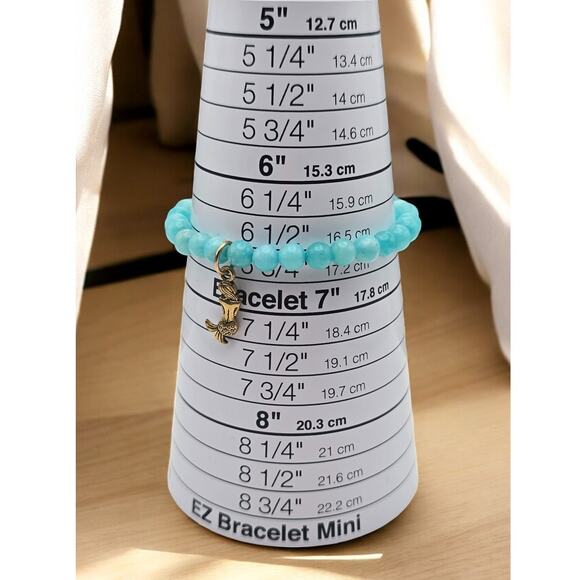 Vintage CFC Chavez for Charity Blue Stone Mermaid Stretch Bracelet - Picture 6 of 6